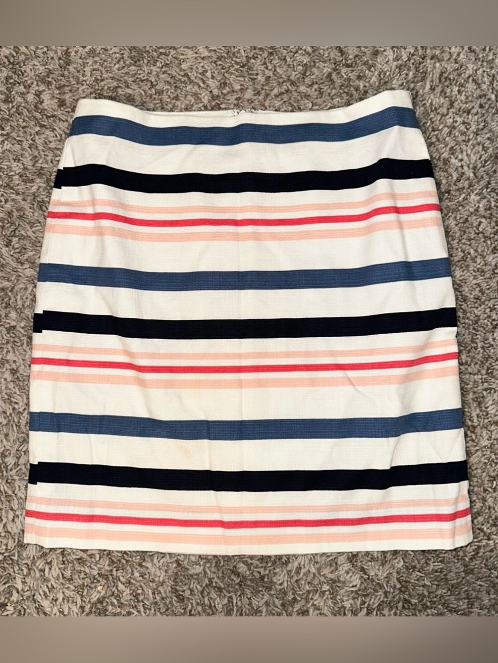 Ann Taylor Striped Skirt Blue Black Red